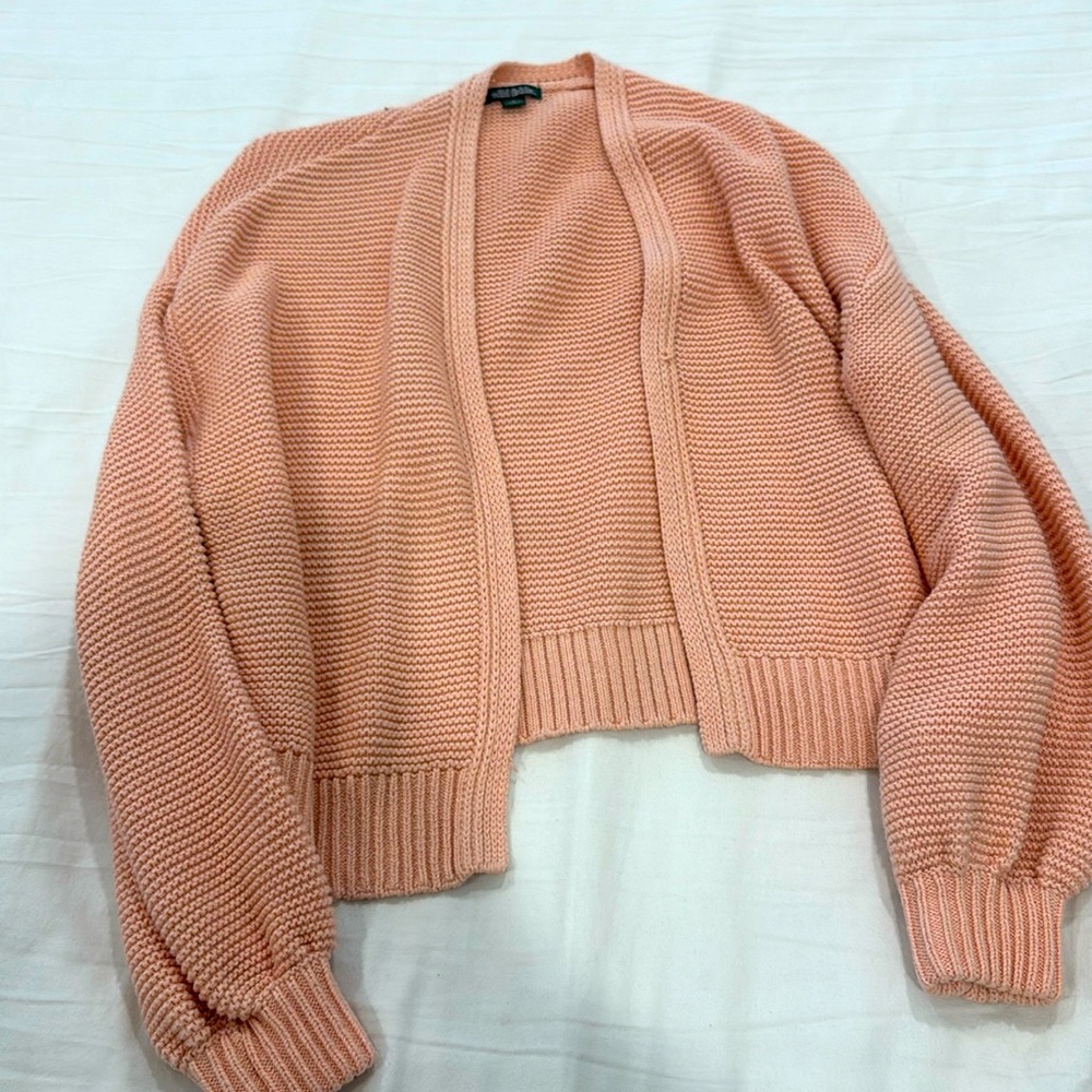 Women’s coral color cardigan. Used